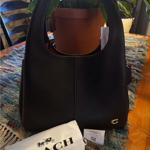 COACH Lana Black Pebbled Leather Handbag